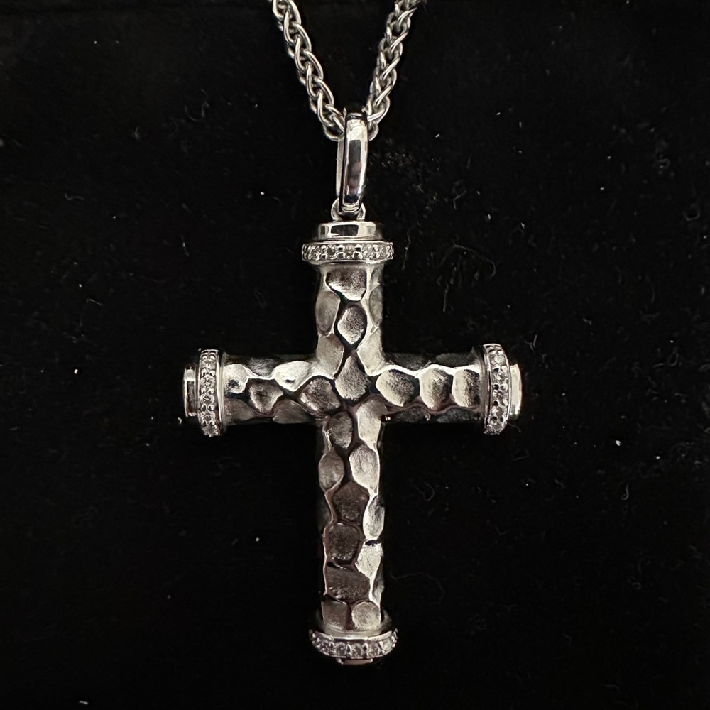 EFFY / CD Peacock Silver Cross Pendant Necklace